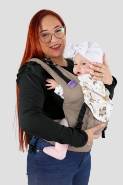 Mochila estándar beige con carpitas