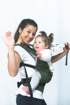 Mochila estándar verde con carpitas