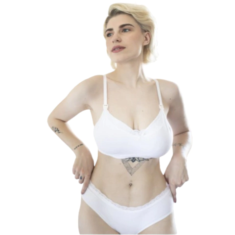 Corpiño lactancia algodón entero blanco (Solo talle 105)