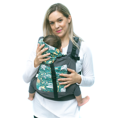 Mochila estándar gris con animales verde