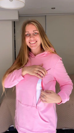 Buzo maternal rosa con 4 cierres - comprar online