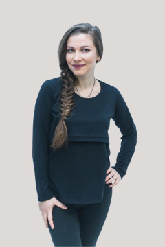 Remera clásica negra manga larga - comprar online