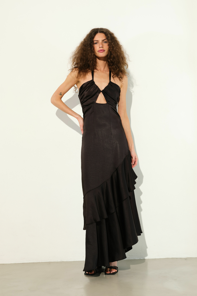 Maxivestido Recife Negro Edicion Limitada thumbnail 2