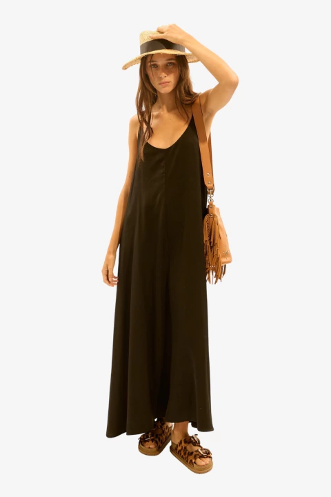 Vestido Bora largo Negro - comprar online
