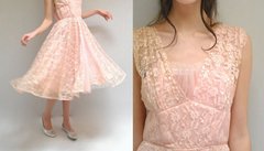 Vestido de encaje y tul 50s