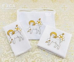 BOLSA PARA VIÁTICO AGNUS DEI COM DUAS PEÇAS E OPÇÕES PARA BORDADO