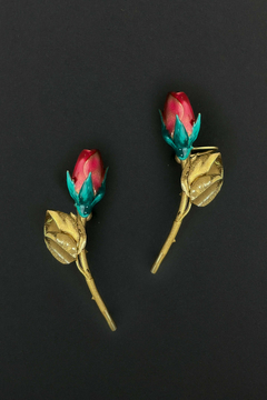Aretes botón de rosa