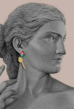 Aretes botón de rosa en internet