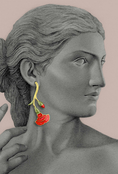 Aretes Clavel escarlata - comprar online