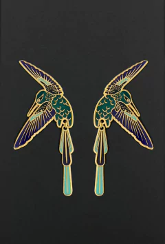 Aretes Colibrí Colilargo