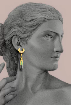 Aretes Corona Laureada Verde - comprar online