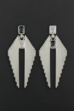 Aretes Simetría en rombo Plateado - comprar online