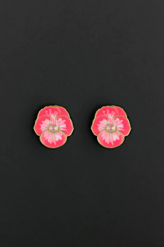 Aretes mini Violetas-fucsia - comprar online