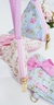 Peitoral Guia e Bolsinha c/ Laço Pata Chic Floral Romantic - Rosa - Pequeno Chic Boutique Pet