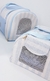 Bolsa Avião Tecido Pata Chic - Linn Azul - Pequeno Chic Boutique Pet