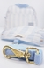 Peitoral Guia e Bolsinha Pata Chic - Linn Azul - Pequeno Chic Boutique Pet