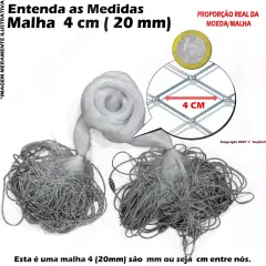 Redinha Pronta 15mts Fio 20. Escolha Malha 12mm (2,4cm) à 50mm (10cm) - RANCHO PESCA