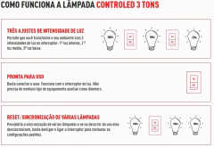 Lâmpada Controled 3 Tons 9w E27 Bivolt Branco Frio Ourolux - RANCHO PESCA