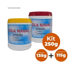 KIT Cola Naval Epoxy madeira e artesanato 250g C/ Endurecedor