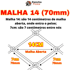 Rede 2,40mt Feiticeira 3 Panos 50mt Malha 70mm (14cm Aberta) REDINHA 35X70X24 FEITICEIRA 2,40MT - loja online