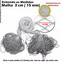Redinha Pronta 30mts Fio 20. Escolha Malha 12mm (2,4cm) à 50mm (10cm) - comprar online