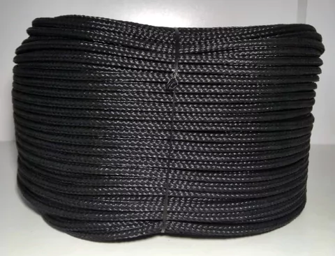 CABO TRANÇADO MONOFILAMENTO 10MM PRETA P/ PESCA ROLO COM 10KG