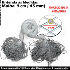 Redinha Pega Peixe Pronta 50M Malha 4,5 (4,5cm entre nós e 9cm aberta) Fio 0.40 Rede Pesca 4,32m Pescaria 40x45x48x50m - comprar online