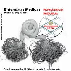 Rede Redinha Pronta Malha 12cm (60mm) 100mts fio 40 Rio Mar 5,76mt de Altura