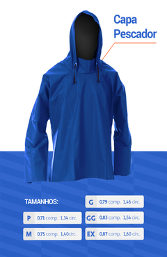 Conjunto Capa e jardineira Pesca Azul - comprar online