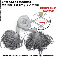Rede Redinha Pronta Malha 10cm (50mm) 12mts fio 40 2,40mt 40X50X24X12M