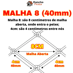 Rede Feiticeira Profissional 3 Panos 3mts 0.35x45x48 Malha 45mm(9cm) - 50 Mts Corda Azul - comprar online