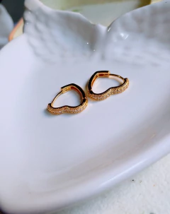 Brinco Argola coração Folheado com 1 milésimo de Ouro e verniz cataforetico na internet