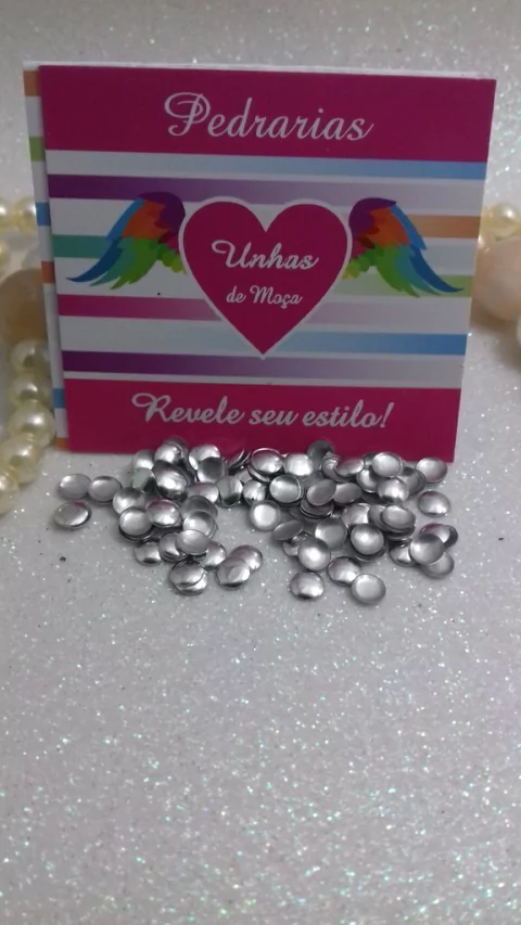 Chapinha Redonda Prata 4mm com 40 unidades