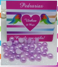 Meia Pérola Lilás 5mm com 40 unidades