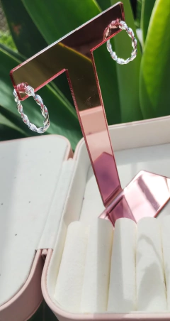 Brinco de Argola Folheada com 30 milésimo de Prata e verniz cataforetico - Adesivos & Pedrarias Unhas de Moça Nail Art