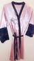 Robe cetim manga 3/4 com renda e bordado personalizado - loja online