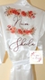 Robe de cetim manga 3/4 estampa floral + nome bordado - Noiva - comprar online