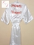 Robe de cetim manga 3/4 estampa floral + nome bordado - Noiva