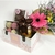 Cesta cartonada floral personalizada arte + logomarca 20x15x10cm - Flor Lembranças e caixas convite para padrinhos