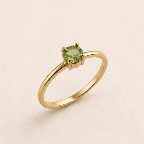 Anillo Amalfi · Oro 18K con turmalina verde