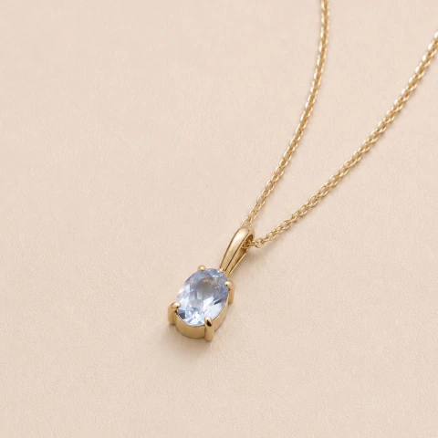 Colgante Ravello · Oro 18K con Turmalina aguamarina natural