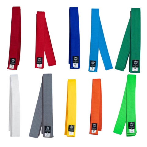 Faixa Taekwondo WT cinza, amarela, verde, azul, vermelha