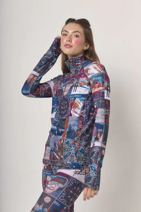 CAMISETA 1/4 CIERRE MOSAICO