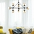Lustre pendente moderno Orbe preto em uma sala de estar iluminada. Lustres Gênesis Site online venda de Lustres e Iluminação decorativa