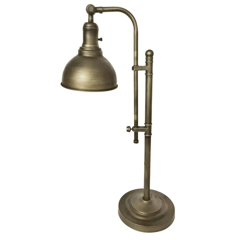 Luminária de mesa estilo industrial em bronze, ideal para leitura e decoração. Lustres Gênesis Site online venda de Lustres e Iluminação decorativa