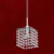 Pendente de Cristal Quadrado Trieste Médio com design elegante em fundo vermelho. Lustres Gênesis loja online de Lustres e Iluminação Decorativa