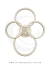 Plafon de Teto Sublimme Branco com 4 anéis de cristal, ideal para quartos, salas de estar, hall de entrada e lavabos. Lustres Gênesis Site online venda de Lustres e Iluminação