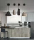 Pendente Moderno Hat Concreto em uma cozinha moderna Lustres Gênesis Site online venda de Lustres e Iluminação