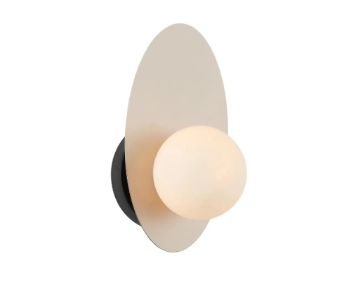 Arandela Moderna Ibira com design oval e globo de luz, ideal para cabeceira de cama e lavabos. Lustres Gênesis Site online venda de Lustres e Iluminação decorativa 