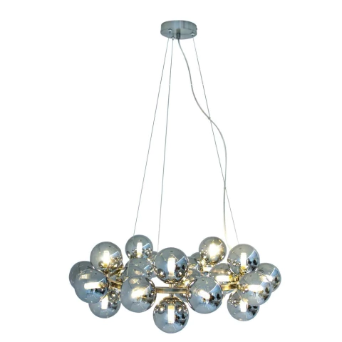 Lustre Pendente Moderno Halo Preto Ø69,5cm com design de esferas metálicas, ideal para sala de jantar e ambientes gourmet. Lustres Gênesis Site online venda de Lustres e Iluminação decorativa